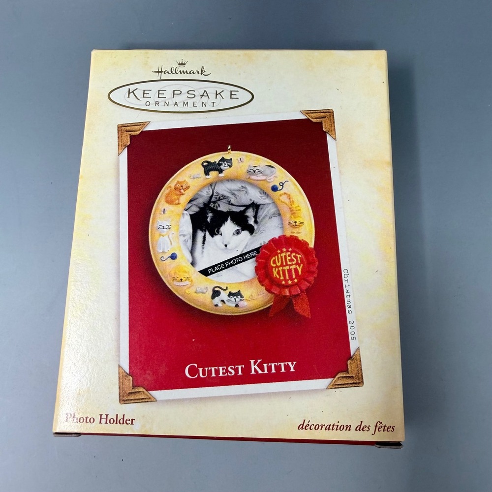 2 Hallmark Keepsake Ornaments 2005 Cutest Kitty Photo Holder Sharon Visker‎